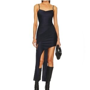 NWT Helmut Lang Slash Strip Dress in Navy size 2